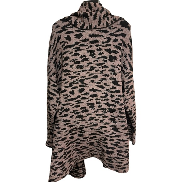 CALIA Women's Knit Cardigan Coatigan Oversized Chunky Size 2XL XXL Animal Print - Picture 3 of 7